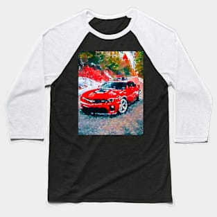 Camaro Vermelho - Pixel Art Baseball T-Shirt